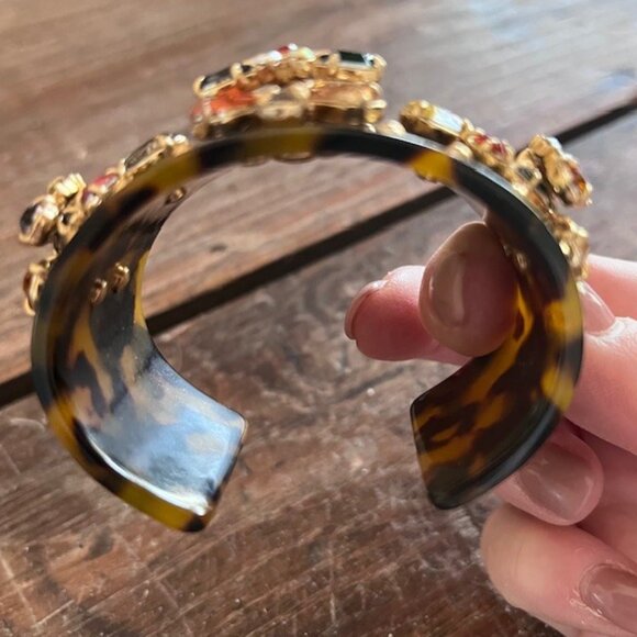 J. Crew Multi-colored Stone and Tortoise Jeweled Cuff - Picture 4 of 4